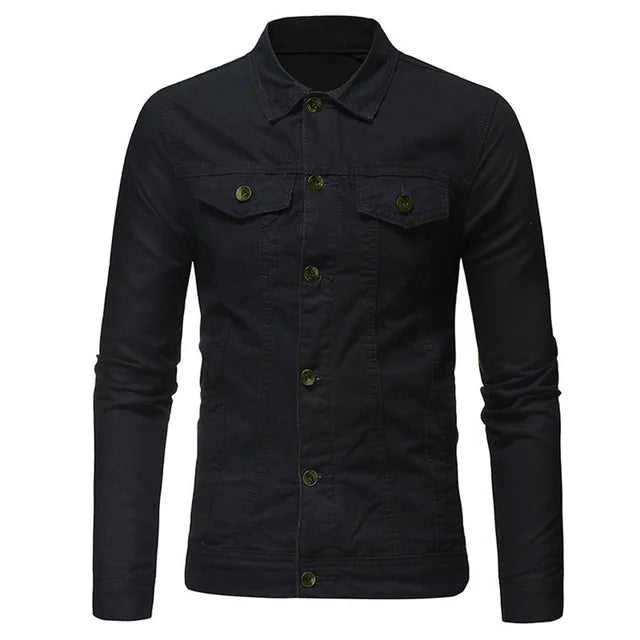 Black Double pocket denim shirt for men